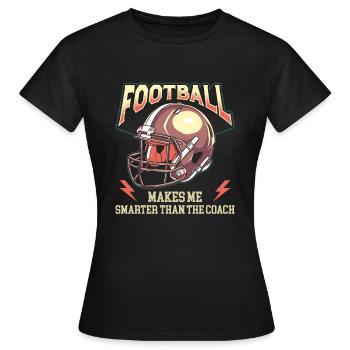 American football enthusiast with team spirit and - Women's T-Shirt - black - Front - AI Model Female 172 dark (172cm)