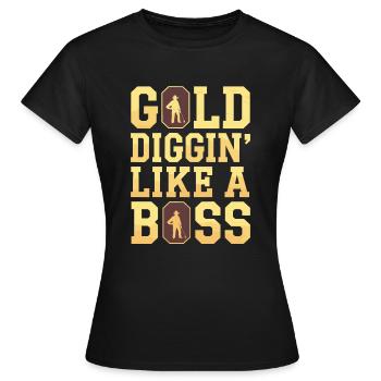 Goldrausch Abenteuer Goldsucher Schatzsuche - Frauen T-Shirt - Schwarz - Vorne - AI Model Female 172 dark (172cm)