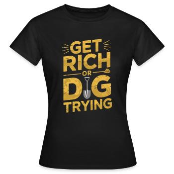 Goldrausch Abenteuer Goldsucher Schatzsuche - Frauen T-Shirt - Schwarz - Vorne - AI Model Female 172 dark (172cm)