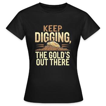 Goldrausch Abenteuer Goldsucher Schatzsuche - Frauen T-Shirt - Schwarz - Vorne - AI Model Female 172 dark (172cm)