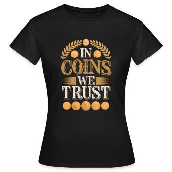 Coin Collector Coin Collection Numismatic History - Frauen T-Shirt - Schwarz - Vorne - AI Model Female 172 dark (172cm)