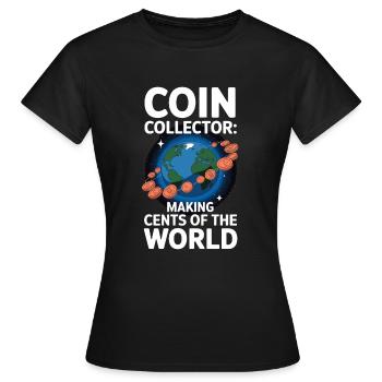 Coin Collector Coin Collection Numismatic History - Frauen T-Shirt - Schwarz - Vorne - AI Model Female 172 dark (172cm)