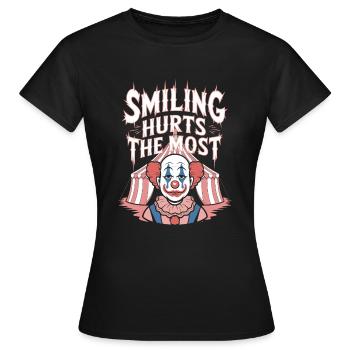 Mélancolique Triste Clown Art émotionnel Exploration - T-shirt Femme - noir - Devant - AI Model Female 172 dark (172cm)