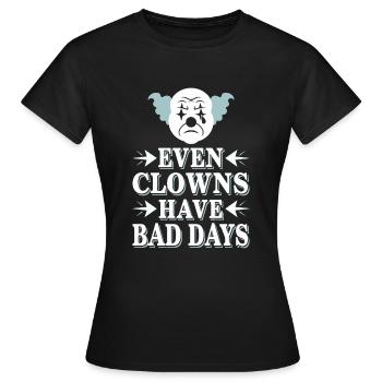 Mélancolique Triste Clown Art émotionnel Exploration - T-shirt Femme - noir - Devant - AI Model Female 172 dark (172cm)