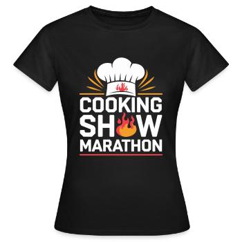 Passion pour les émissions de cuisine et la cuisine - T-shirt Femme - noir - Devant - AI Model Female 172 dark (172cm)