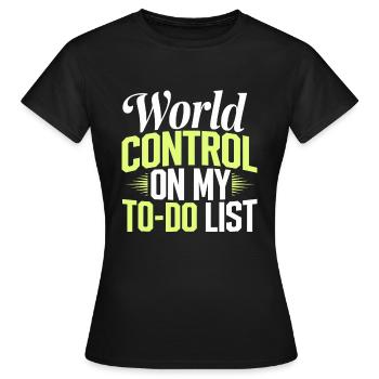 Conspiration mondiale du Nouvel Ordre Mondial - T-shirt Femme - noir - Devant - AI Model Female 172 dark (172cm)