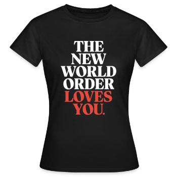 Conspiration mondiale du Nouvel Ordre Mondial - T-shirt Femme - noir - Devant - AI Model Female 172 dark (172cm)