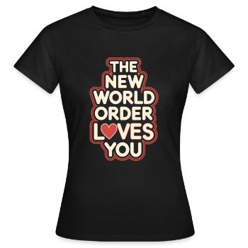 Conspiration mondiale du Nouvel Ordre Mondial - T-shirt Femme - noir - Devant - AI Model Female 172 dark (172cm)