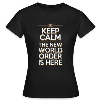Conspiration mondiale du Nouvel Ordre Mondial - T-shirt Femme - noir - Devant - AI Model Female 172 dark (172cm)