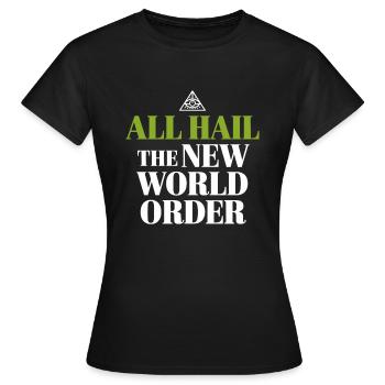 Conspiration mondiale du Nouvel Ordre Mondial - T-shirt Femme - noir - Devant - AI Model Female 172 dark (172cm)