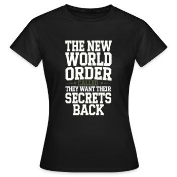 Conspiration mondiale du Nouvel Ordre Mondial - T-shirt Femme - noir - Devant - AI Model Female 172 dark (172cm)