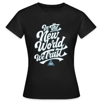 Conspiration mondiale du Nouvel Ordre Mondial - T-shirt Femme - noir - Devant - AI Model Female 172 dark (172cm)