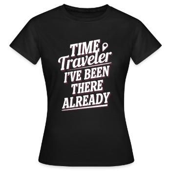 Passionné de science-fiction et de voyage dans le temps - T-shirt Femme - noir - Devant - AI Model Female 172 dark (172cm)