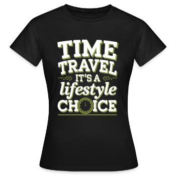 Passionné de science-fiction et de voyage dans le temps - T-shirt Femme - noir - Devant - AI Model Female 172 dark (172cm)