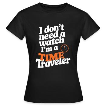 Passionné de science-fiction et de voyage dans le temps - T-shirt Femme - noir - Devant - AI Model Female 172 dark (172cm)