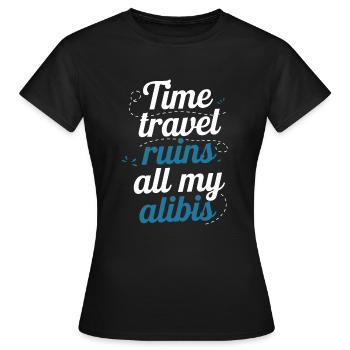 Passionné de science-fiction et de voyage dans le temps - T-shirt Femme - noir - Devant - AI Model Female 172 dark (172cm)
