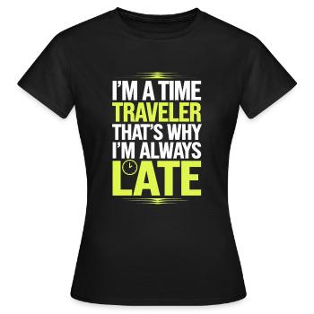 Passionné de science-fiction et de voyage dans le temps - T-shirt Femme - noir - Devant - AI Model Female 172 dark (172cm)