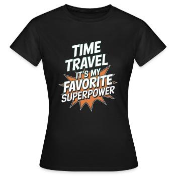 Passionné de science-fiction et de voyage dans le temps - T-shirt Femme - noir - Devant - AI Model Female 172 dark (172cm)