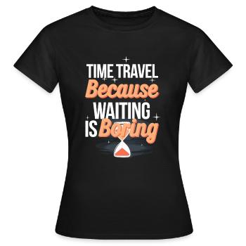 Passionné de science-fiction et de voyage dans le temps - T-shirt Femme - noir - Devant - AI Model Female 172 dark (172cm)
