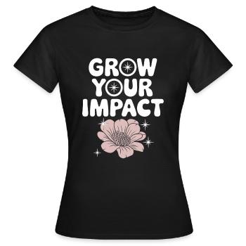 Optimisme climatique, Jour de la Terre, Durabilité - T-shirt Femme - noir - Devant - AI Model Female 172 dark (172cm)