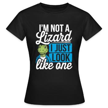 Lézard Peuple Reptile Conspiration Et Secret - T-shirt Femme - noir - Devant - AI Model Female 172 dark (172cm)