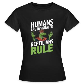 Lézard Peuple Reptile Conspiration Et Secret - T-shirt Femme - noir - Devant - AI Model Female 172 dark (172cm)
