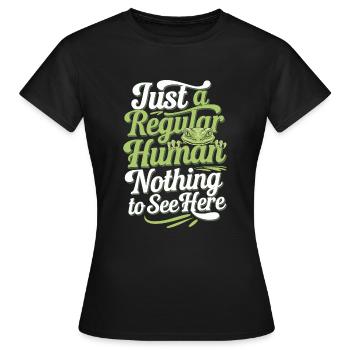 Lézard Peuple Reptile Conspiration Et Secret - T-shirt Femme - noir - Devant - AI Model Female 172 dark (172cm)