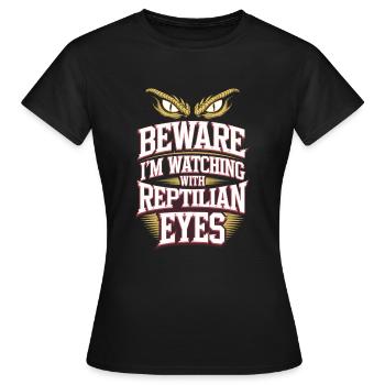 Lézard Peuple Reptile Conspiration Et Secret - T-shirt Femme - noir - Devant - AI Model Female 172 dark (172cm)