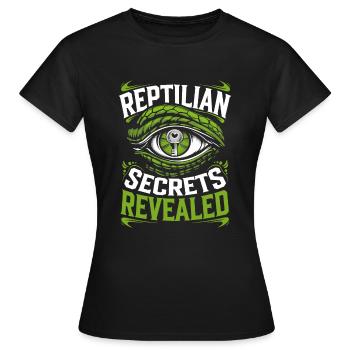 Lézard Peuple Reptile Conspiration Et Secret - T-shirt Femme - noir - Devant - AI Model Female 172 dark (172cm)