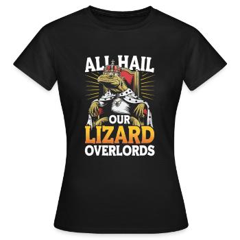 Lézard Peuple Reptile Conspiration Et Secret - T-shirt Femme - noir - Devant - AI Model Female 172 dark (172cm)