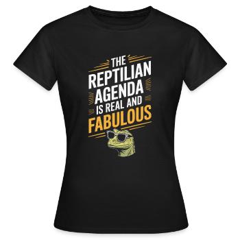 Lézard Peuple Reptile Conspiration Et Secret - T-shirt Femme - noir - Devant - AI Model Female 172 dark (172cm)