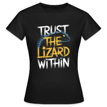 Lézard Peuple Reptile Conspiration Et Secret - T-shirt Femme - noir - Devant - AI Model Female 172 dark (172cm)