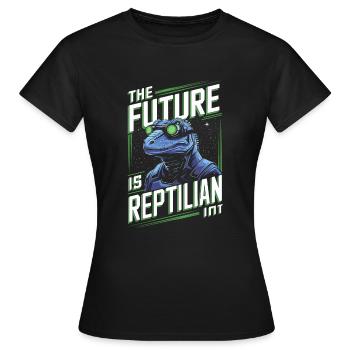 Lézard Peuple Reptile Conspiration Et Secret - T-shirt Femme - noir - Devant - AI Model Female 172 dark (172cm)