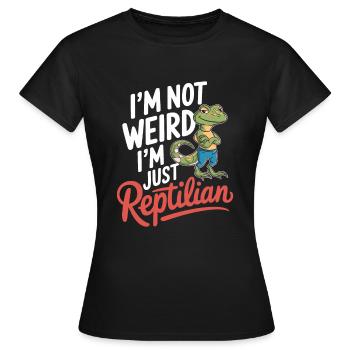 Lézard Peuple Reptile Conspiration Et Secret - T-shirt Femme - noir - Devant - AI Model Female 172 dark (172cm)