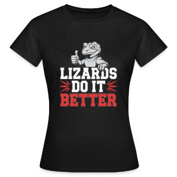Lézard Peuple Reptile Conspiration Et Secret - T-shirt Femme - noir - Devant - AI Model Female 172 dark (172cm)