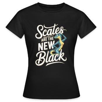Lézard Peuple Reptile Conspiration Et Secret - T-shirt Femme - noir - Devant - AI Model Female 172 dark (172cm)