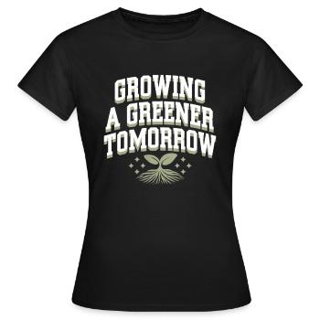 Optimisme climatique, Jour de la Terre, Durabilité - T-shirt Femme - noir - Devant - AI Model Female 172 dark (172cm)