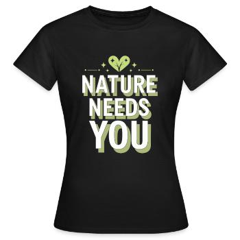 Optimisme climatique, Jour de la Terre, Durabilité - T-shirt Femme - noir - Devant - AI Model Female 172 dark (172cm)
