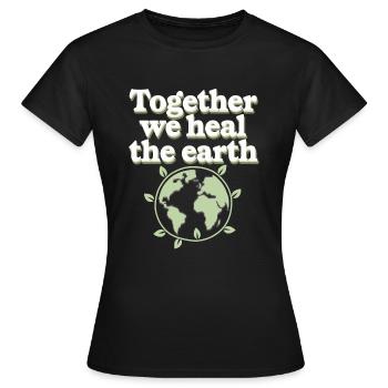 Optimisme climatique, Jour de la Terre, Durabilité - T-shirt Femme - noir - Devant - AI Model Female 172 dark (172cm)