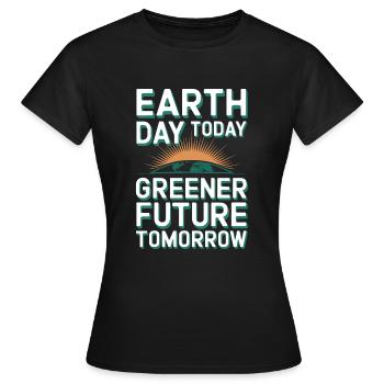 Optimisme climatique, Jour de la Terre, Durabilité - T-shirt Femme - noir - Devant - AI Model Female 172 dark (172cm)