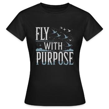 Lovers of Bird Migration Migratory Birds - Women's T-Shirt - black - Front - AI Model Female 172 dark (172cm)