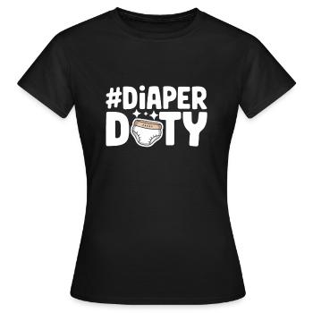Elternschafts-humor Neue Väter Haben Zum Ersten - Frauen T-Shirt - Schwarz - Vorne - AI Model Female 172 dark (172cm)