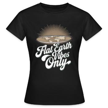 Satire de la Terre Plate Conspiration Drôle Et - T-shirt Femme - noir - Devant - AI Model Female 172 dark (172cm)