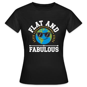 Satire de la Terre Plate Conspiration Drôle Et - T-shirt Femme - noir - Devant - AI Model Female 172 dark (172cm)