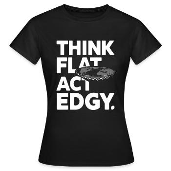 Satire de la Terre Plate Conspiration Drôle Et - T-shirt Femme - noir - Devant - AI Model Female 172 dark (172cm)