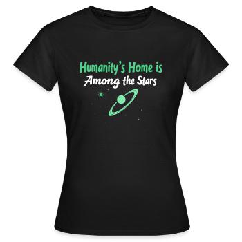 Exploration spatiale Découverte cosmique - T-shirt Femme - noir - Devant - AI Model Female 172 dark (172cm)