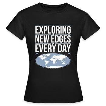 Satire de la Terre Plate Conspiration Drôle Et - T-shirt Femme - noir - Devant - AI Model Female 172 dark (172cm)