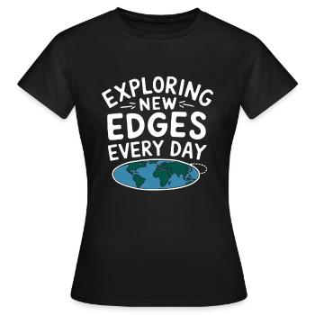 Satire de la Terre Plate Conspiration Drôle Et - T-shirt Femme - noir - Devant - AI Model Female 172 dark (172cm)