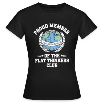 Satire de la Terre Plate Conspiration Drôle Et - T-shirt Femme - noir - Devant - AI Model Female 172 dark (172cm)