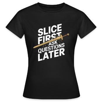 Renaissance Swordsman Hema Historical - Women's T-Shirt - black - Front - AI Model Female 172 dark (172cm)